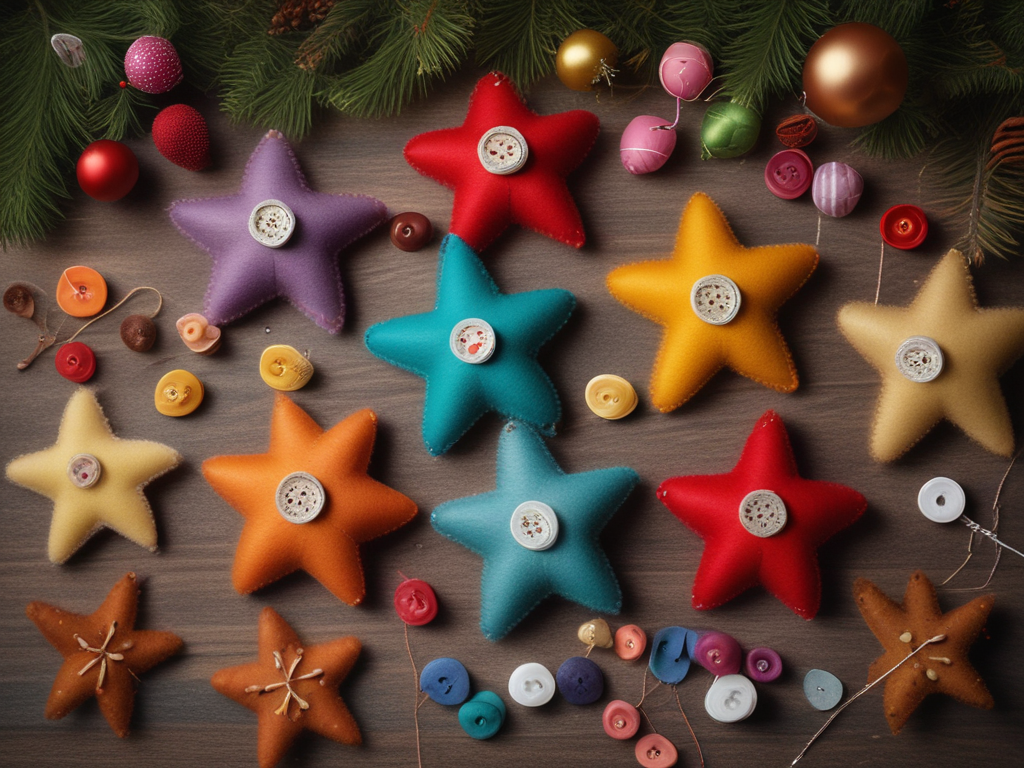 felt-and-button-star-christmas-ornaments